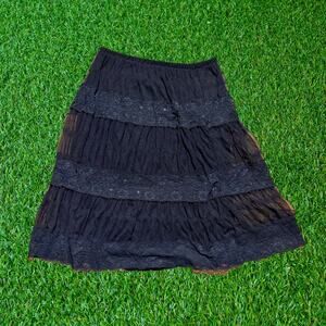 Vintage Black Lace Skirt